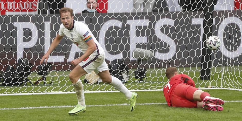 Harry Kane celebra su gol contra Alemania en la pasada Eurocopa.