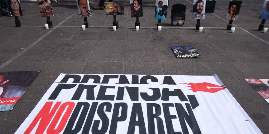 Protesta por periodistas asesinados en Veracruz.