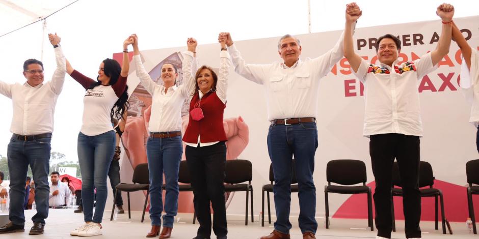 Representantes nacionales de Morena celebraron con Lorena Cuéllar el primer año de su triunfo electoral