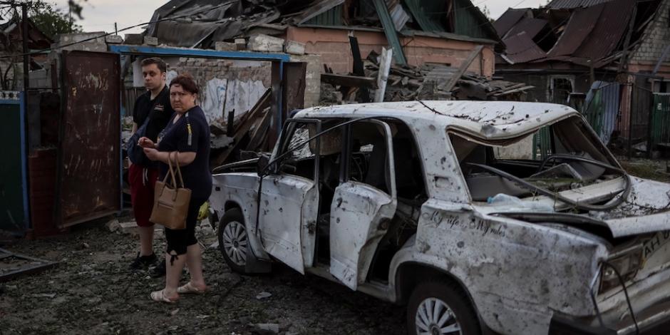 Zonas residenciales en Ucrania evidencian el nivel de combates, ayer.