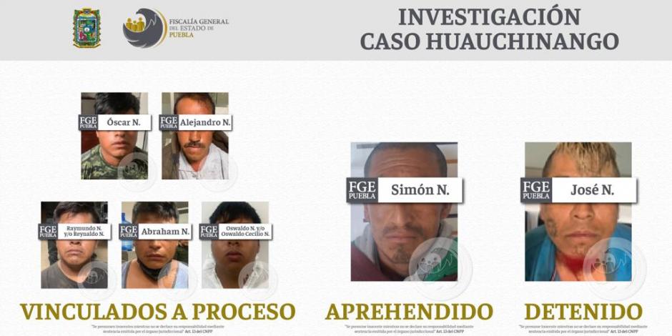 La Fiscalía de Puebla dio a conocer los nombres de los imputados, ayer.