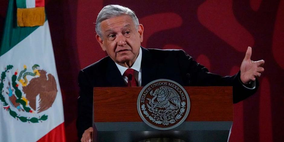 El Presidente Andrés Manuel López Obrador esta mañana en su conferencia matutina en Palacio Nacional