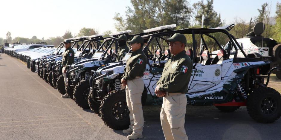 Fuerzas de seguridad destacamentadas en San Luis Potosí.
