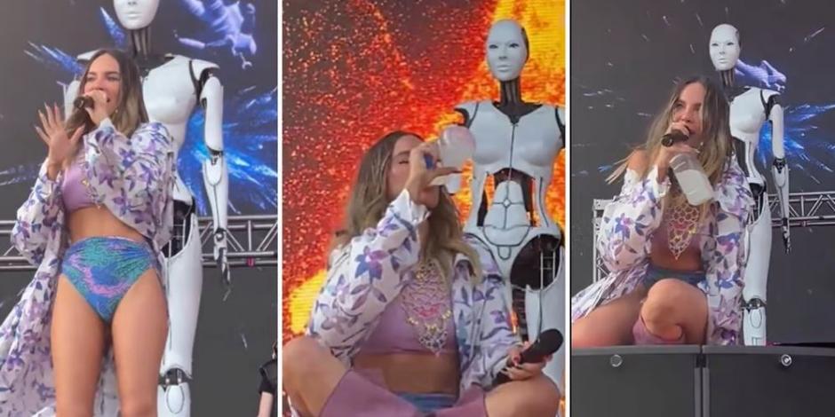 A Belinda se le baja la presión en el Machaca Fest, pero no deja de cantar: "Hasta no desmayarme no me voy " (VIDEO)