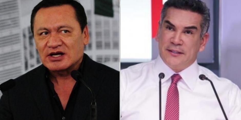 El senador Miguel Ángel Osorio Chong (izq.) y Alejandro 'Alito' Moreno, dirigente nacional del PRI (der.).