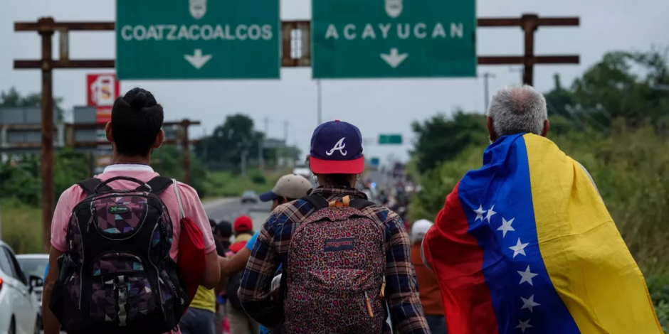 Migrantes rumbo a Estados Unidos en su pasó por México.