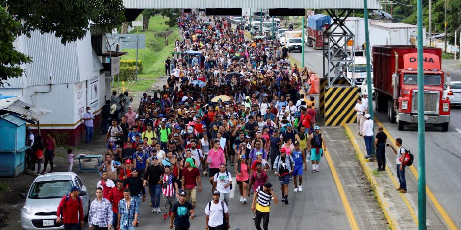 El contingente que salió ayer de Tapachula está formado por al menos dos mil personas.