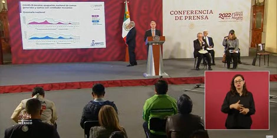 Hugo López-Gatell, subsecretario de Salud, en la conferencia mañanera de AMLO.