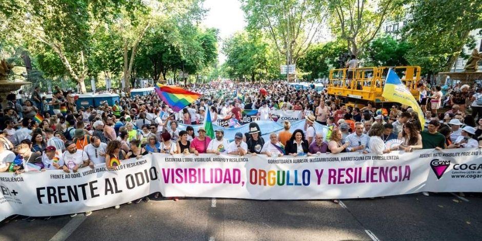 Marcha del Orgullo LGBT+ en Madrid, España.