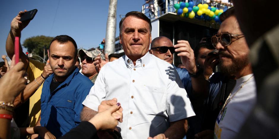 El presidente de Brasil, Jair Bolsonaro, asiste a una marcha evangélica en Sao Paulo, Brasil.