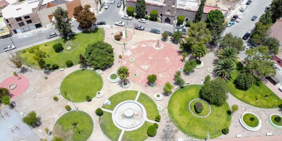 Plaza pública en Villa de Arriaga, San Luis Potosí.