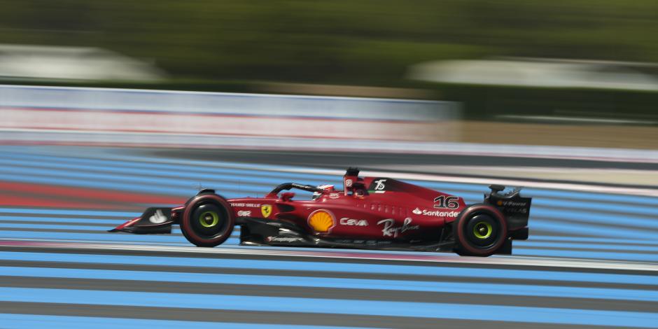 El monoplaza del monegasco Charles Leclerc (Ferrari) en la clasificación del Gran Premio de Francia de F1.