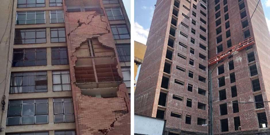 El edificio Centauro, siniestrado en el sismo de 2017, en impagenes del antes y después