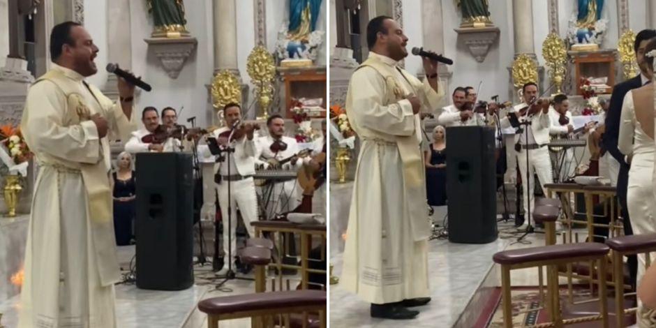 Sacerdote cantó durante boda y se volvió viral.