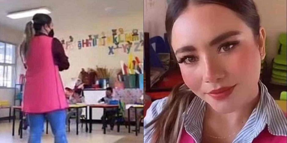 La profesora, identificada como Arely,  de 25 años de edad imparte clases en un kinder ubicado en el Estado de México.