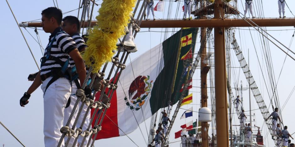 El Buque Escuela Cuauhtémoc, de la Secretaría de Marina, celebra 4 décadas como parte de su flota nava