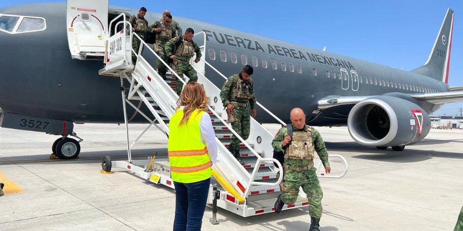 Ejército y Guardia Nacional arribaron a Baja California para reforzar seguridad.