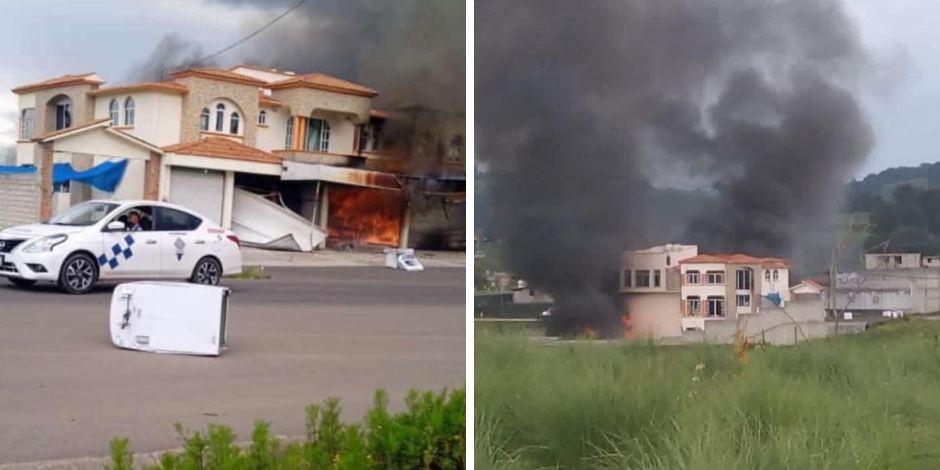 Manifestantes quemaron la casa de la alcaldesa de San José del Ricón, Edomex.