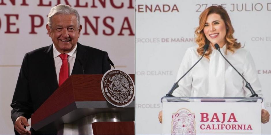 AMLO ofrece su respaldo total y absoluto a la gobernadora de Baja California Marina del Pilar Ávila.