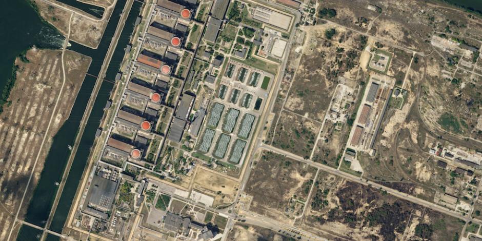 Vista aérea de la central nuclear de Zaporiyia, en Ucrania, el 13 de agosto.