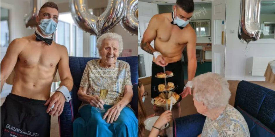 Abuelita festeja su cumpleaños 106 en compañía de un stripper.