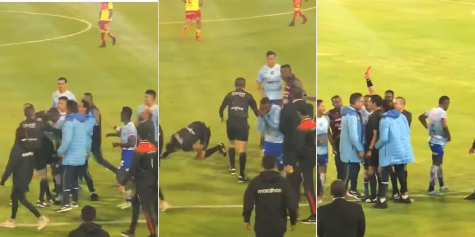 Árbitro es golpeado brutalmente por entrenador en la Primera División de Ecuador.