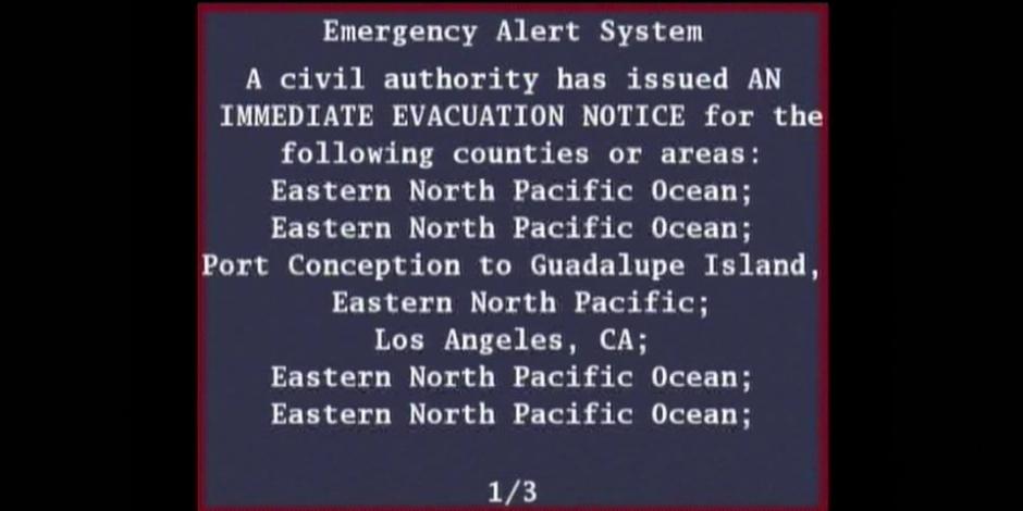 Mensaje por TV para evacuar Los Ángeles