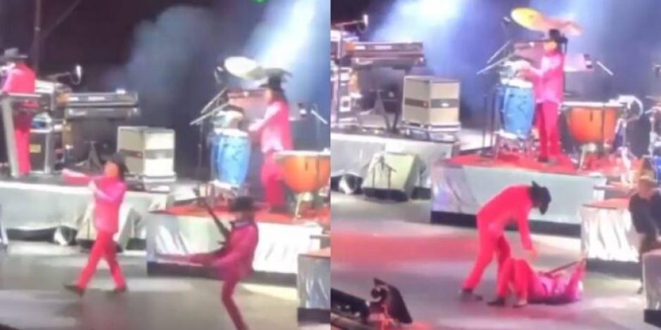 El Chivo de Los Bukis sufre brutal caída del escenario en concierto (VIDEO)