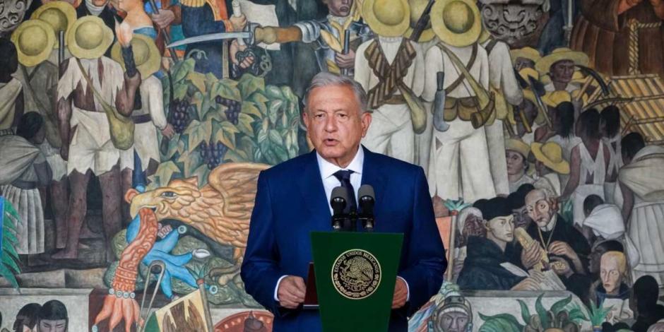 El Presidente Andrés Manuel López Obrador durante su Cuarto Informe de Gobierno