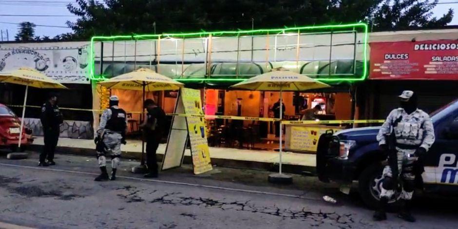 Ataque armado en bar de Oaxtepec deja tres muertos y un herido.