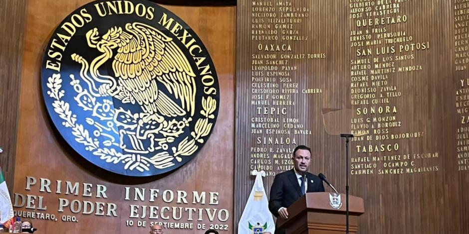 El gobernador de Querétaro, Mauricio Kuri González presenta su primer informe de gobierno