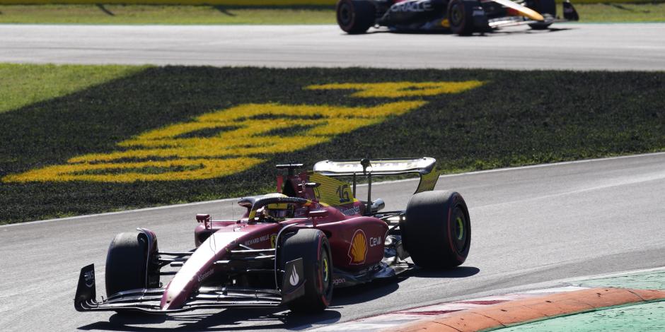 El monoplaza de Charles Leclerc (Ferrari) durante el Gran Premio de Italia de F1.