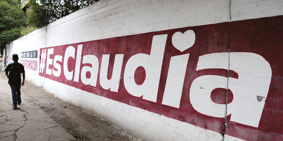 Barda pintada en apoyo a Claudia Sheinbaum, el pasado 20 de junio en Iztapalapa.