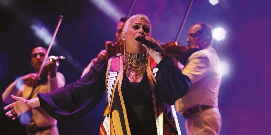 La intérprete, durante un concierto en Puebla, en 2014.