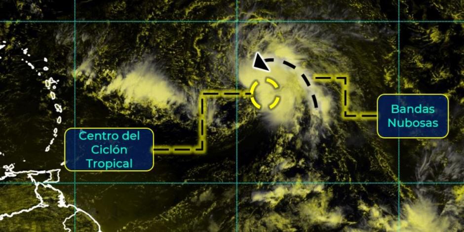 Conagua vigila trayectoria de la Depresión Tropical Siete en el Océano Atlántico.