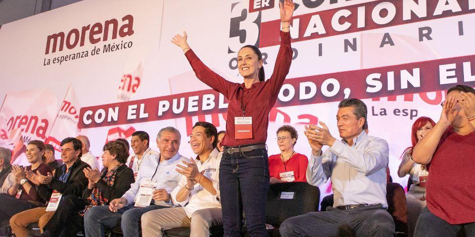 Claudia Sheinbaum fue la más aplaudida durante el III Congreso Nacional Ordinario de Morena.