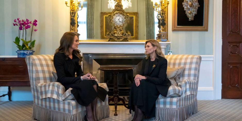 Princesa de Gales, Catalina Middleton, se reúne en Buckingham con la primera dama ucraniana, Olena Zelenska.