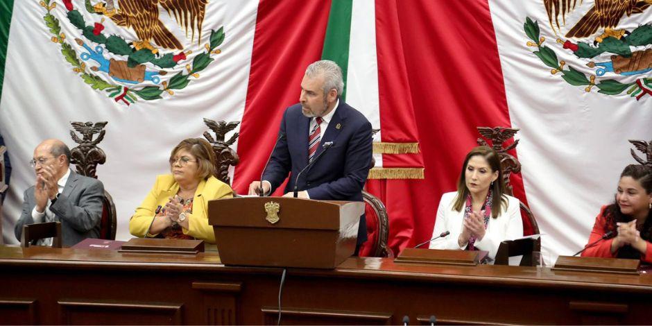 Michoacán avanza en política social, asevera Alfredo Ramírez Bedolla.