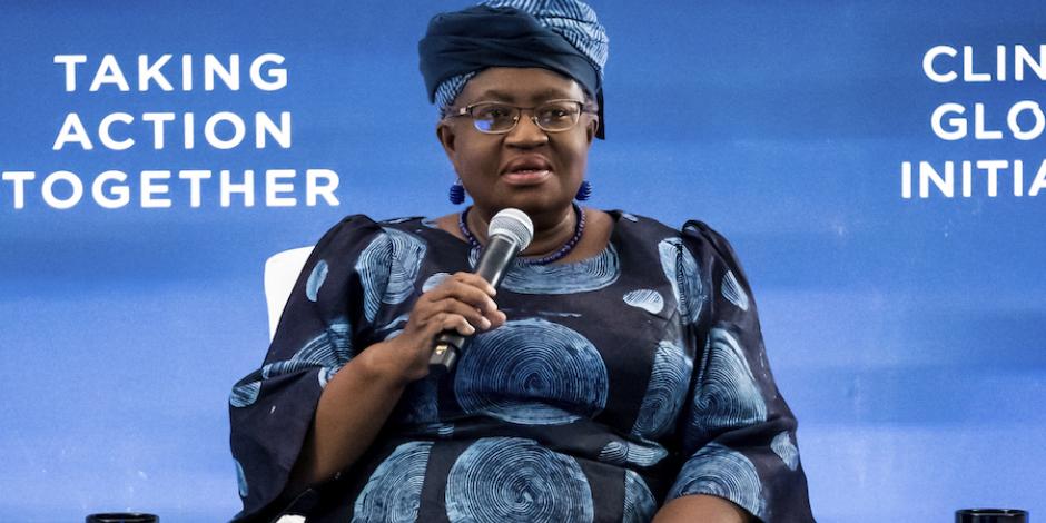 Ngozi Okonjo-Iweala, directora de la OMC, ayer en un foro en Ginebra.