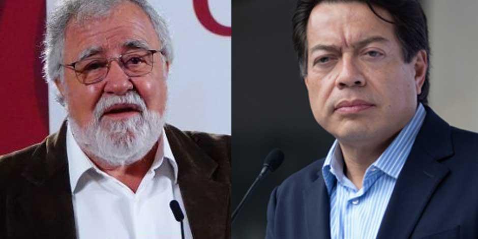En la imagen, Alejandro Encinas y Mario Delgado, subsecretario de Gobernación y líder nacional de Morena, respectivamente