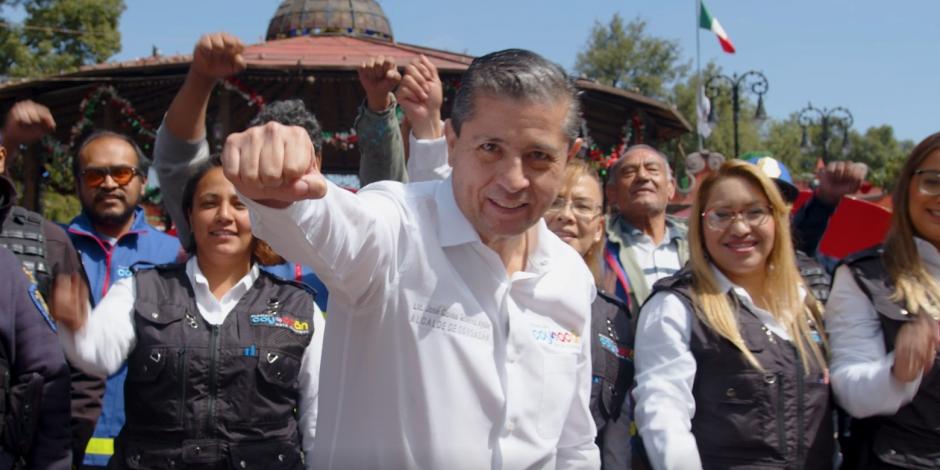 Giovani Gutiérrez, alcalde de Coyoacán, rinde este domingo su Primer Informe de Gobierno en la explanada del Estadio Azteca.