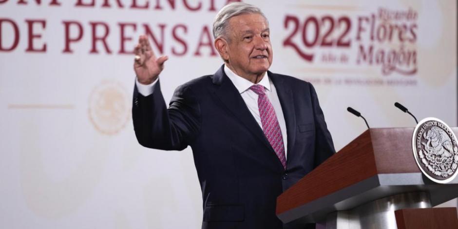 El Presidente Andrés Manuel López Obrador en conferencia desde Palacio Nacional. 