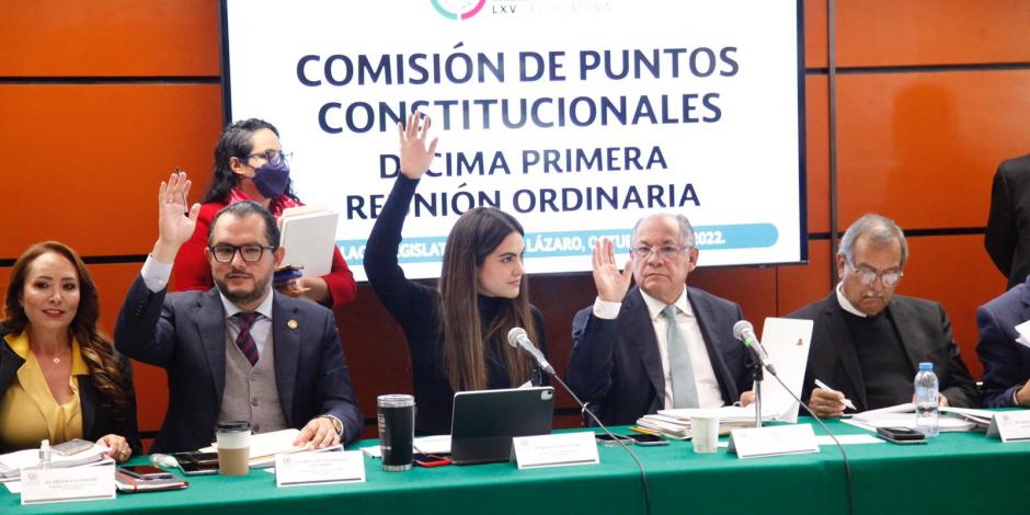 Integrantes de la Comisión de Puntos Constitucionales en San Lázaro, este miércoles 12 de octubre del 2022.