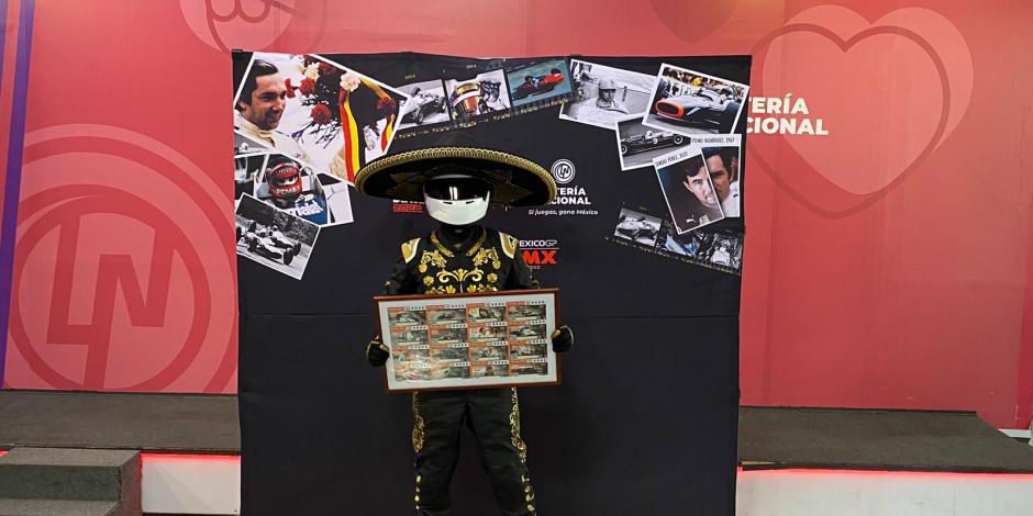 Fue presentado el billete conmemorativo de lotería por los 60 años del Gran Premio de México de F1.