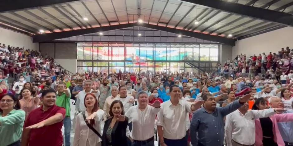 Respaldan a la jefa de Gobierno de la CDMX, Claudia Sheinbaum, en Jojutla, Morelos.