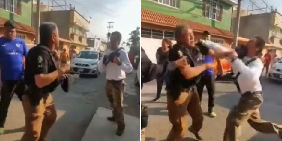 Captan pelea entre policía y ciudadano en Ecatepec: "rífate un tiro, carnal" (VIDEO).