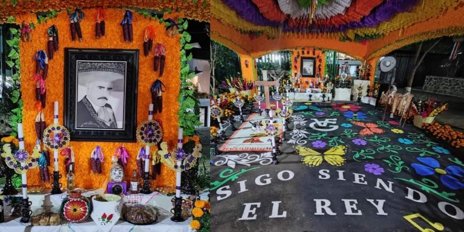Recuerdan a Vicente Fernández con altar del Día de Muertos