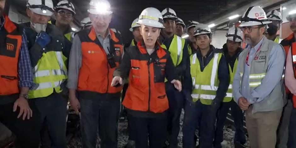 La jefa de Gobierno, Claudia Sheinbaum, visitó la Línea 1 del Metro de la CDMX para supervisar los avances de la remodelación