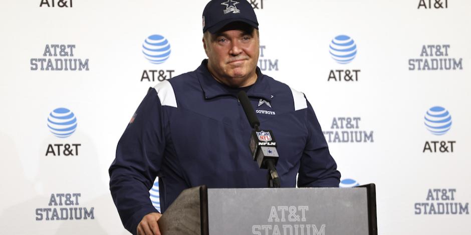 El entrenador de los Cowboys en una conferencia de prensa, ayer.