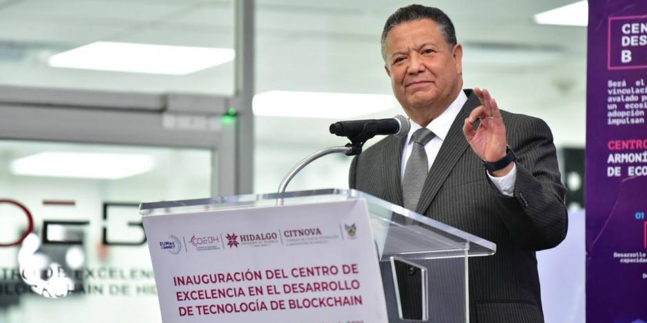 Julio Menchaca, gobernador de Hidalgo, inauguró el Centro de Excelencia en el Desarrollo de Tecnología de Blockchain.